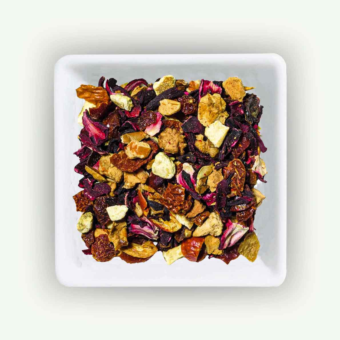 Blood Orange fruit tea with apple pieces, hibiscus, citrus peel and safflower petals