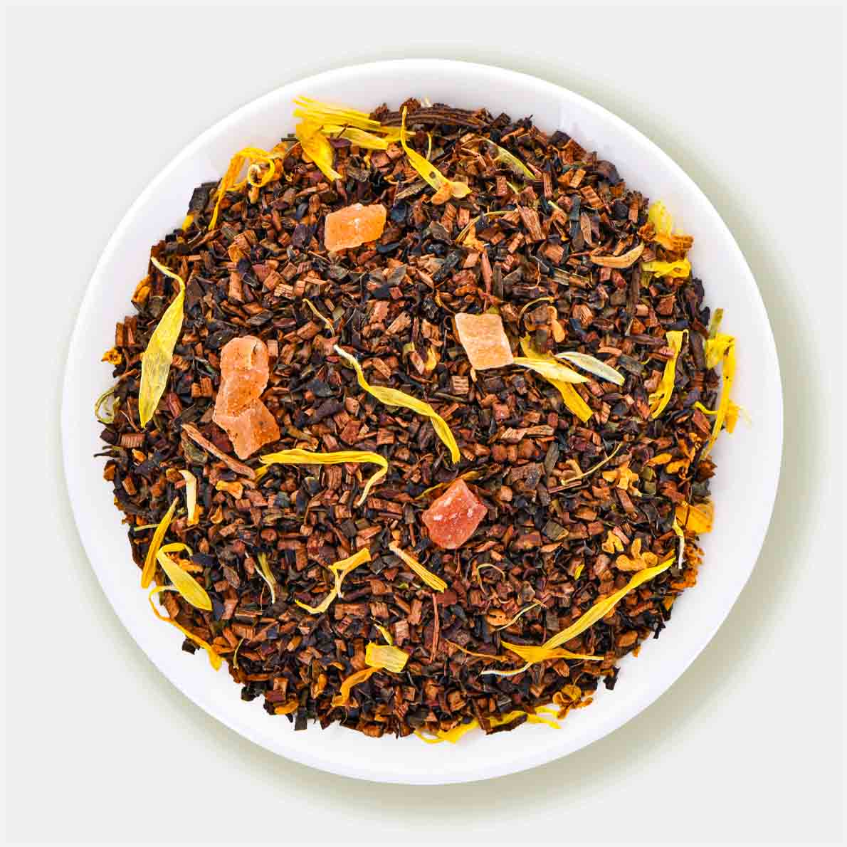Mézbokor Tündérkert ízesített honeybush tea papayadarabokkal, osmanthus virággal és körömvirágszirmokkal